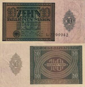 Q4798 Rare Banknote Germany 10 Billionen Mark Reichsbanknote Berlin 1924