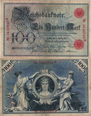 Q4803 Banknote Germany Berlin 100 Mark Reichsbanknote 1903 - Make Offer