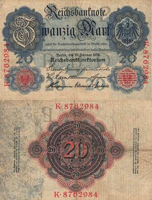 Q4807 Banknote Germany Berlin 20 Mark Reichsbanknote 1924 - Make Offer