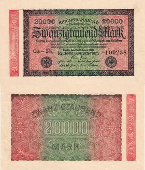 Q4808 Banknote Germany Berlin 20000 Mark Reichsbanknote 1923 AU - Make Offer