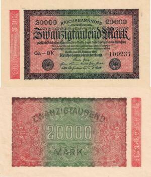 Q4809 Banknote Germany Berlin 20000 Mark Reichsbanknote 1923 AU - Make Offer