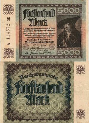 Q4812 Banknote Germany Berlin 5000 Mark 1922 - Make Offfer