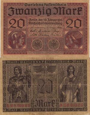 Q4819 Banknote Germany Berlin 20 Mark Darlehenskassenschein 1918 - Make Offer