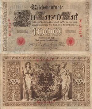 Q4820 Rare Banknote Germany Berlin 1000 Mark Reichsbanknote 1898 - Make Offer