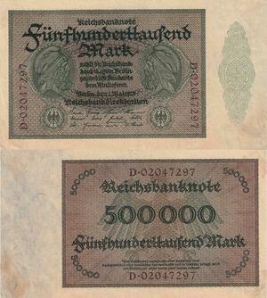 Q4824 Banknote Germany Berlin 500000 Mark 1923 AU - Make Offer