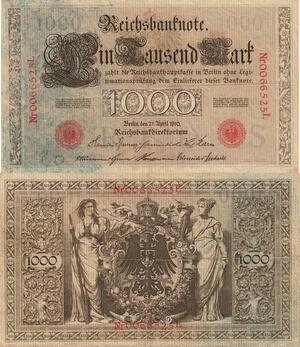 Q4829 Banknote Germany Berlin 1000 Mark Reichsbanknote 1910 - Make Offer