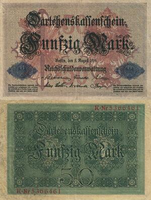 Q4839 Banknote Germany Berlin 50 Mark Darlehenskassenschein 1914 - Make Offer