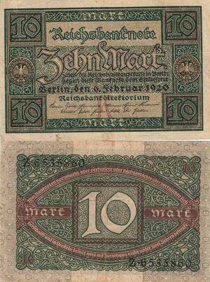 Q4844 Banknote Germany Berlin 10 Mark Reichsbanknote 1920 - Make Offer