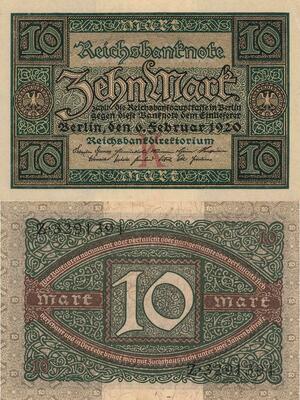 Q4849 Banknote Germany Berlin 10 Mark 1920 Reichsbanknote AU - Make Offer