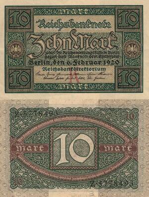 Q4851 Banknote Germany Berlin 10 Mark 1920 Reichsbanknote AU - Make Offer