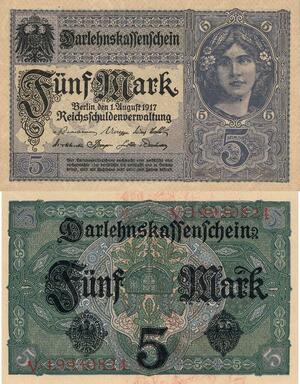 Q4853 Banknote Germany Berlin 5 Marks Darlehnskassenschein 1917 - Make Offer