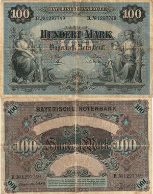 Q4854 Banknote Germany Bayerische München 100 Mark 1900 - Make Offer