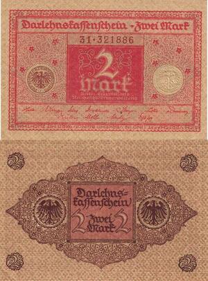 Q4869 Banknote Germany 2 Mark Darlehnskassenschein 1920 UNC - Make Offer