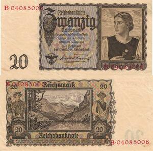 Q4873 Banknote Germany Berlin 20 Reichsmark 1939 - Make Offer