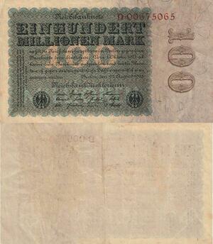 Q4874 Banknote Germany Berlin 100 Millionen Mark 1923 - Make Offer