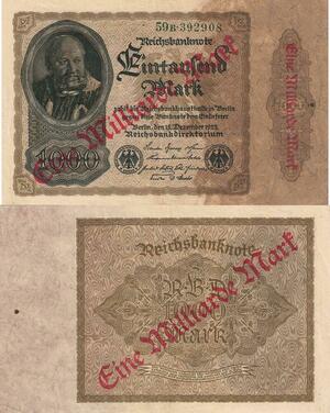 Q4877 Banknote Germany Berlin 1 Milliarde Mark / 1000 Mark 1922 AU - Make Offer