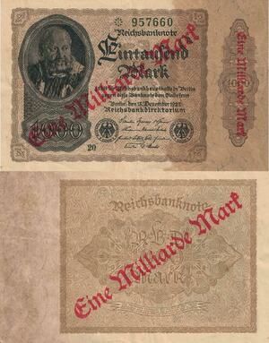 Q4878 Banknote Germany Berlin 1 Milliarde Mark / 1000 Mark 1922  - Make Offer