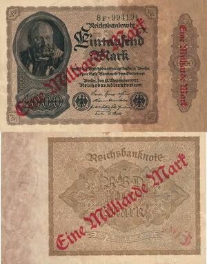 Q4879 Banknote Germany Berlin 1 Milliarde Mark / 1000 Mark 1922  - Make Offer