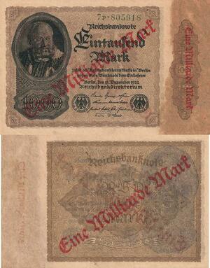 Q4880 Banknote Germany Berlin 1 Milliarde Mark / 1000 Mark 1922 AU  - Make Offer