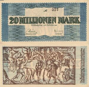 Q4884 Banknote Germany Kaiserslautern 20 Millionen Mark 1923 AU - Make Offer