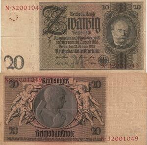 Q4889 Banknote Germany Berlin 20 Reichsmark Werner Von Siemens 1929 - Make Offer