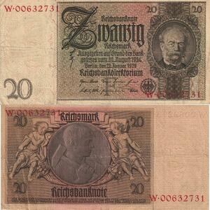 Q4890 Banknote Germany Berlin 20 Reichsmark Werner Von Siemens 1929 - Make Offer
