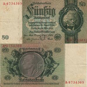 Q4891 Banknote Germany Berlin 50 Reichsmark D.Hansemann 1933 - Make Offer