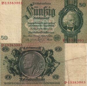 Q4892 Banknote Germany Berlin 50 Reichsmark D.Hansemann 1933 - Make Offer