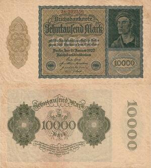 Q4898 Banknote Germany Berlin 10000 Mark 1922 AU - Make Offer