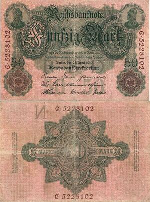 Q4901 Banknote Germany Berlin 50 Mark Reichsbanknote 1910 - Make Offer