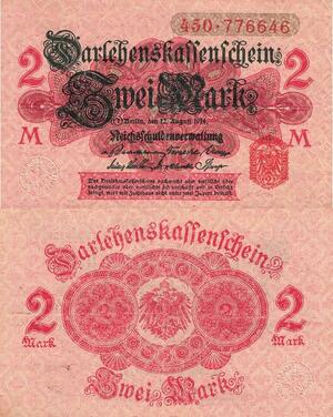 Q4904 Banknote Germany Berlin 20 Mark Darlehenskassenschein 1914 AU- Make Offer