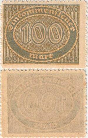 Q4905 Stamp Germany Einkommensteuer 100 Mark 1920 - Make Offer