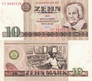 Q4908 Banknote DDR Germany Berlin 10 Mark Carla Zetkin 1971 - Make Offer