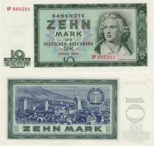 Q4918 Banknote DDR Germany Berlin 10 Mark Friedrich Schiller 1964 UNC - Offer