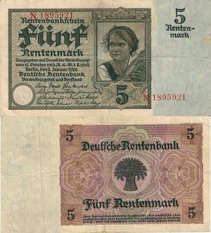 Q4924 Banknote Germany Berlin 5 Rentermark 1926 - Make Offer