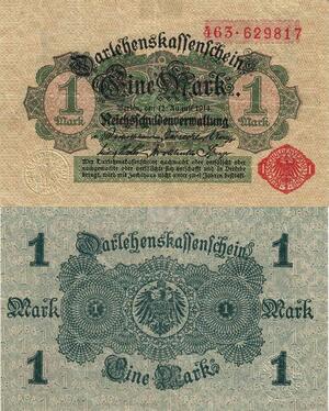 Q4928 Banknote Germany Berlin 1 Mark Darlehenskassenschein 1914 - Make Offer