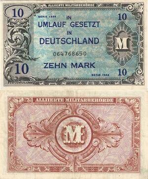 Q4938 Banknote Germany 10 Mark Alliierte Militärbehörde  1944 - Make Offer