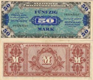 Q4939 Banknote Germany 50 Mark Alliierte Militärbehörde 1944 - Make Offer