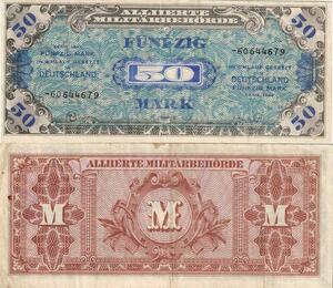 Q4940 Banknote Germany 50 Mark Alliierte Militärbehörde 1944 - Make Offer