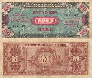 Q4942 Banknote Germany 20 Mark Alliierte Militärbehörde 1944 - Make Offer