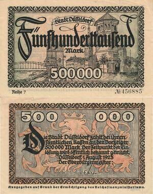Q4954 Banknote Germany Dusseldorf 500 000 Mark 1923 - Make Offer
