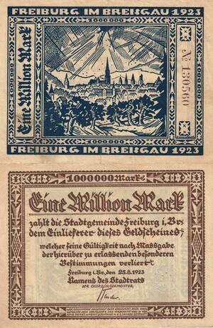 Q4960 Banknote Germany Freiburg 1 Million Mark 1923 - Make Offer