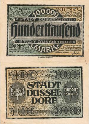 Q4962 Banknote Germany Dusseldorf 100000 Mark 1923 - Make Offer