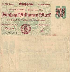 Q4965 Banknote Germany 50 Millionen Mark Ornament 1923 Notegold - Make Offer