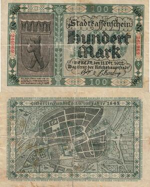 Q4973 Banknote Germany Berlin 100 Mark 1922 - Make Offer