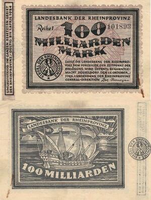 Q4978 Banknote Germany Rheinprovinz 100 Milliarden Mark 1924 - Make Offer