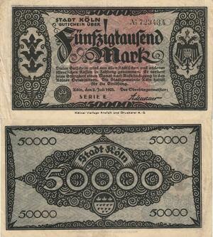 Q4985 Banknote Germany Köln  50 000 Mark 1923 - Make Offer