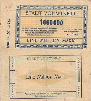 Q5005 Banknote Germany Vohwinkel 10 Millionen Mark Watermark 1923 - Make Offer