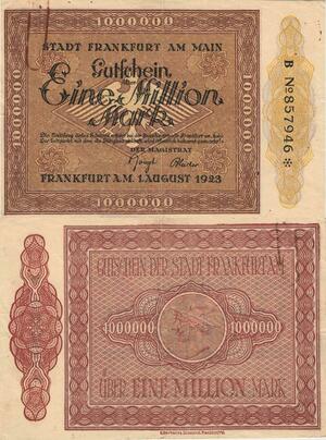 Q5010 Banknote Germany Frankfurt 1 Million Mark Eagle 1923 - Make Offer