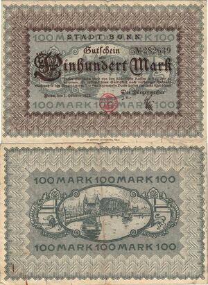 Q5012 Banknote Germany Bonn 100 Mark Bridge 1922 - Make Offer